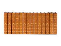 [BINDINGS]. A group of 175 volumes, most in fine full or half leather bindings, including works relating to American and European literature and poetry.