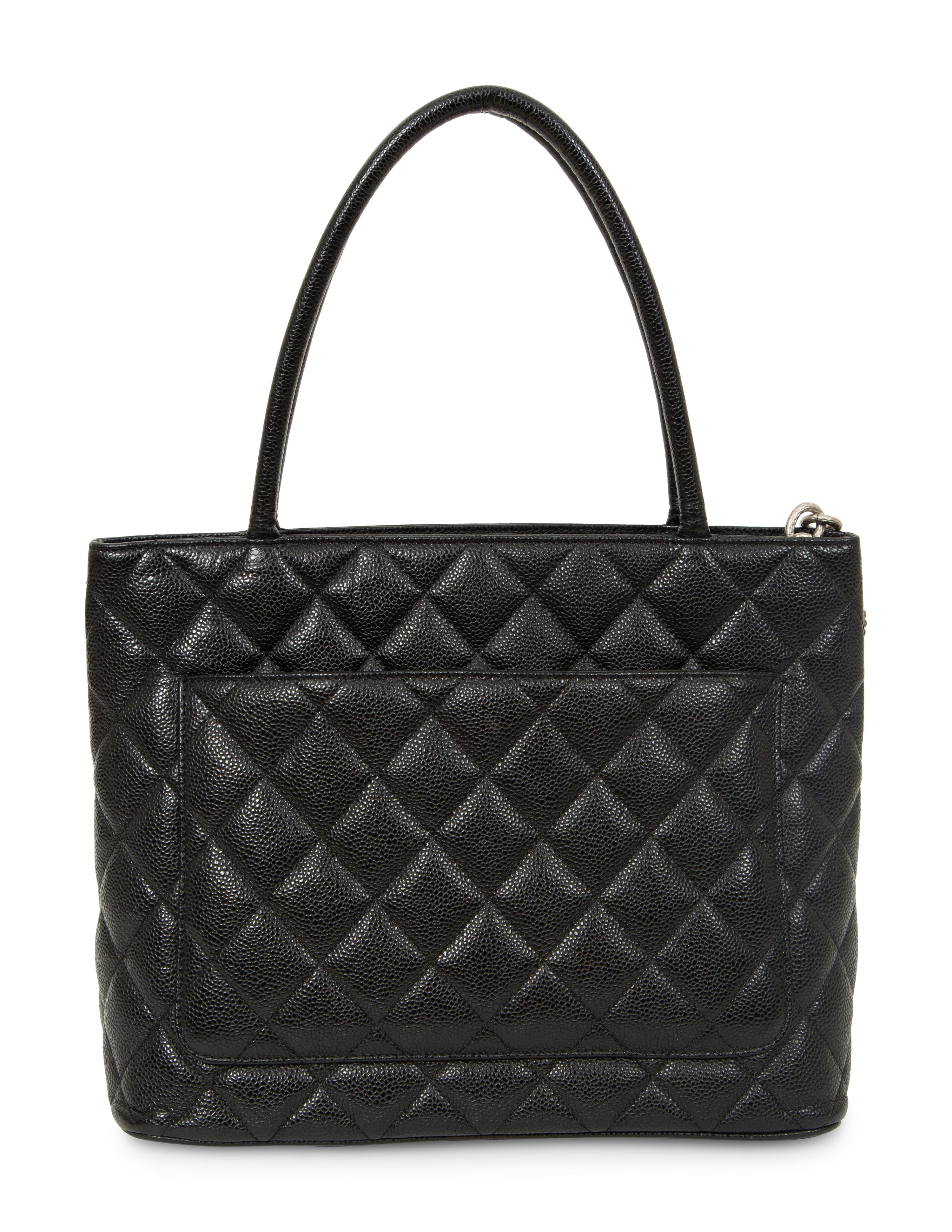 Chanel Medallion Tote and French Wallet in Quilted Black Caviar Leather, 2005 - 2011