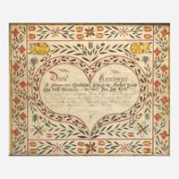 A Fraktur birth & baptism record for David Korenborger Berks County, PA, dated "1813"