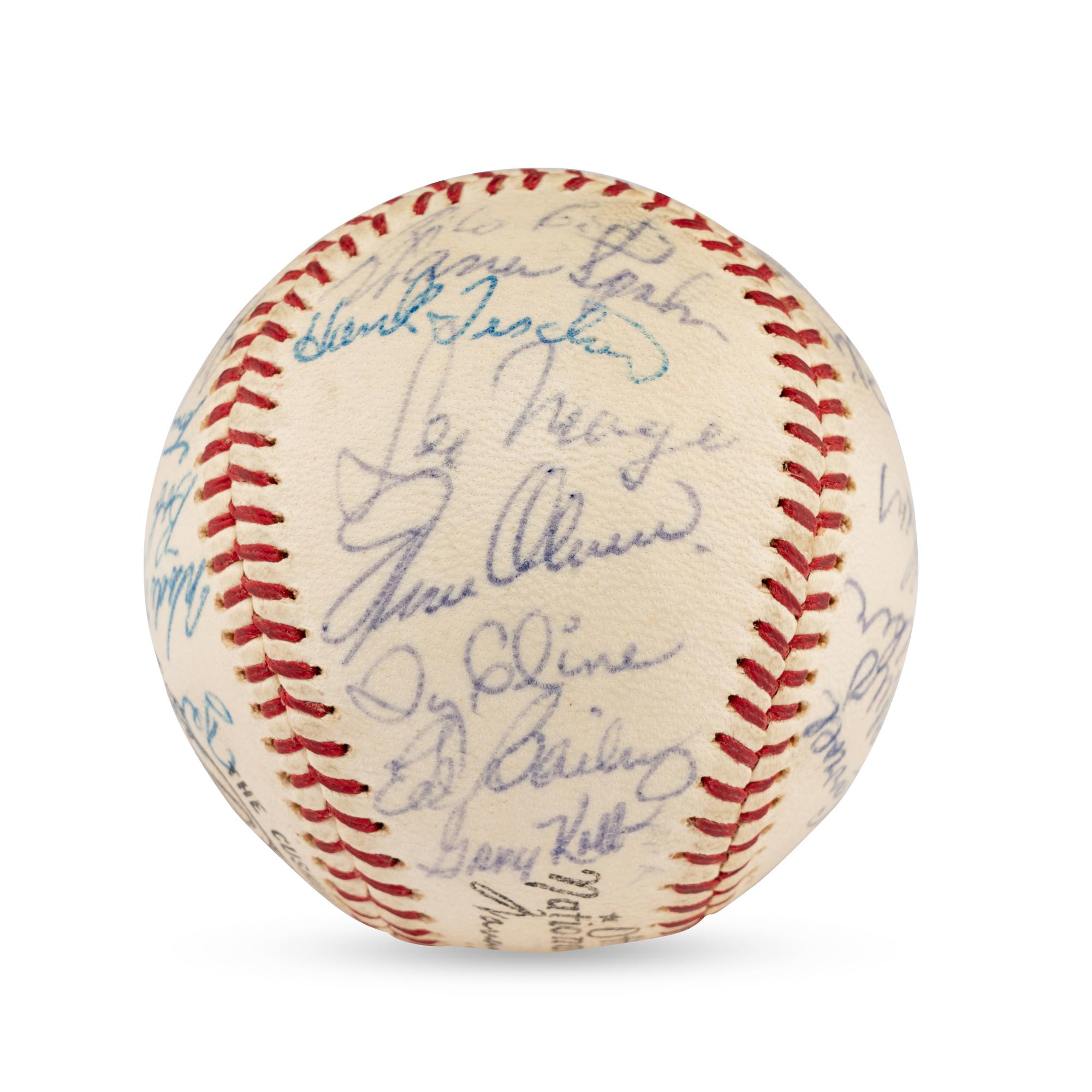 A 1964 Milwaukee Braves Team Signed Autograph Baseball Featuring Hank Aaron (Beckett Authentication Services Letter of Authenticity)