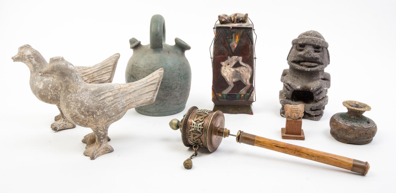 A Collection of Decorative Articles Height of first 8 inches.