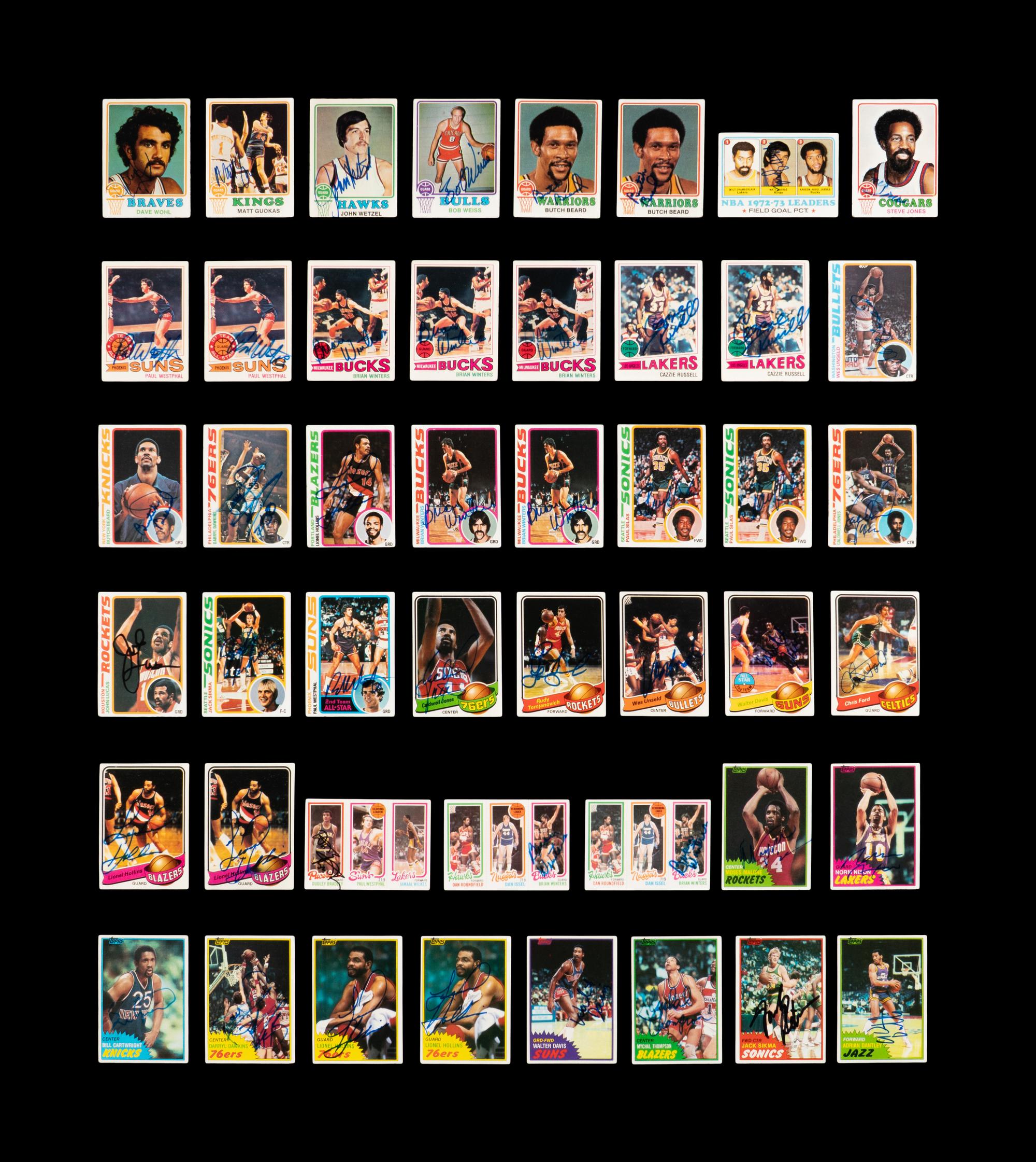 A Collection of Assorted 1970s-80s Signed Autograph Basketball Cards