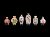 Six Chinese Inside Painted Glass Snuff Bottles