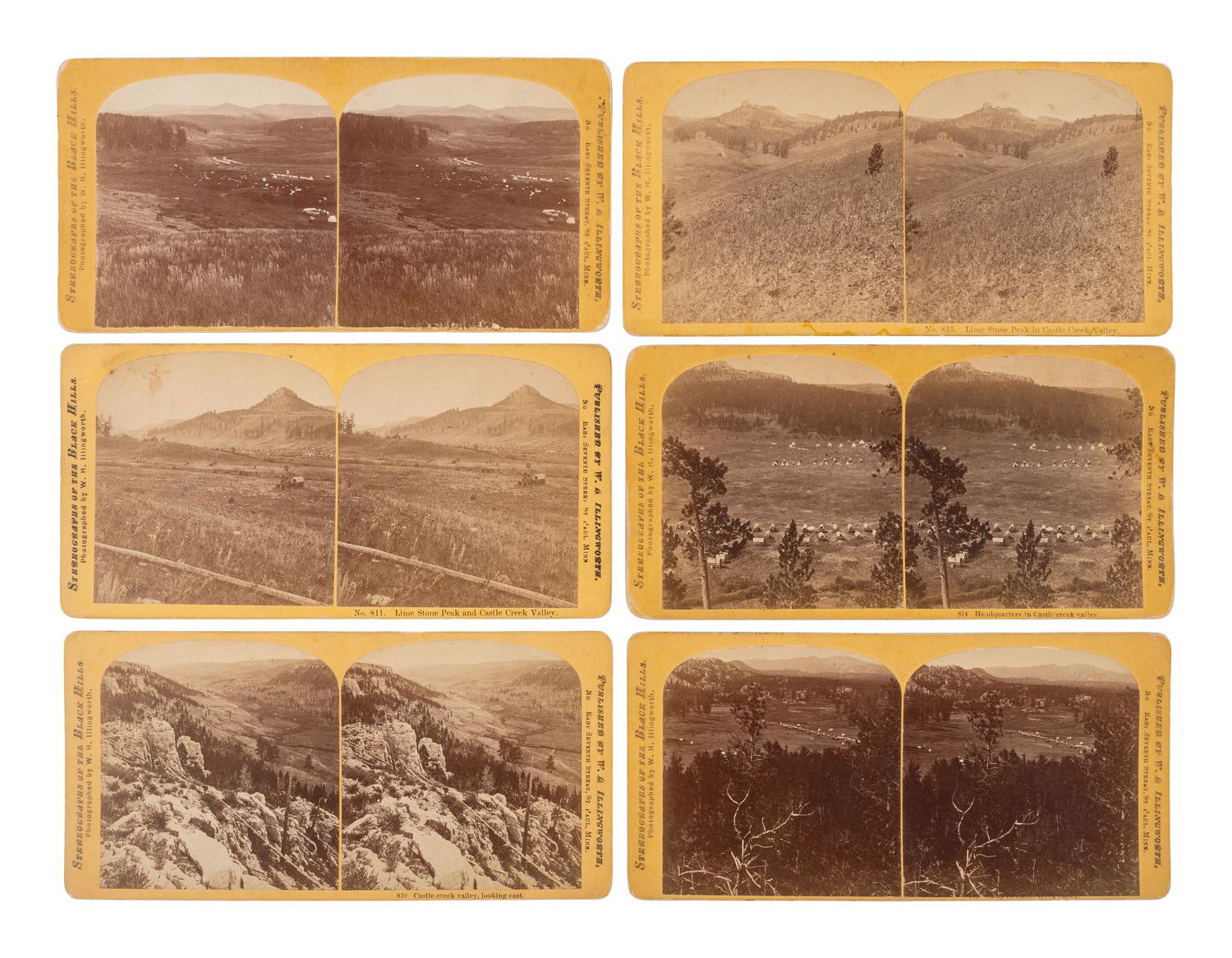 ILLINGWORTH, W.H. (1844-1893), photographer. A group of 37 stereoviews of George Custer's expedition to the Black Hills.