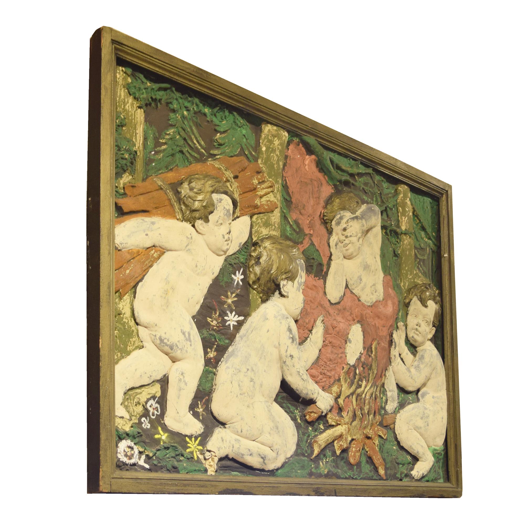 A Relief Panel with Cherubs 47" W x 2" D x 37" H — Argentina, 20th Century