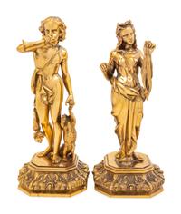 A Pair of Continental Gilt Bronze Figures