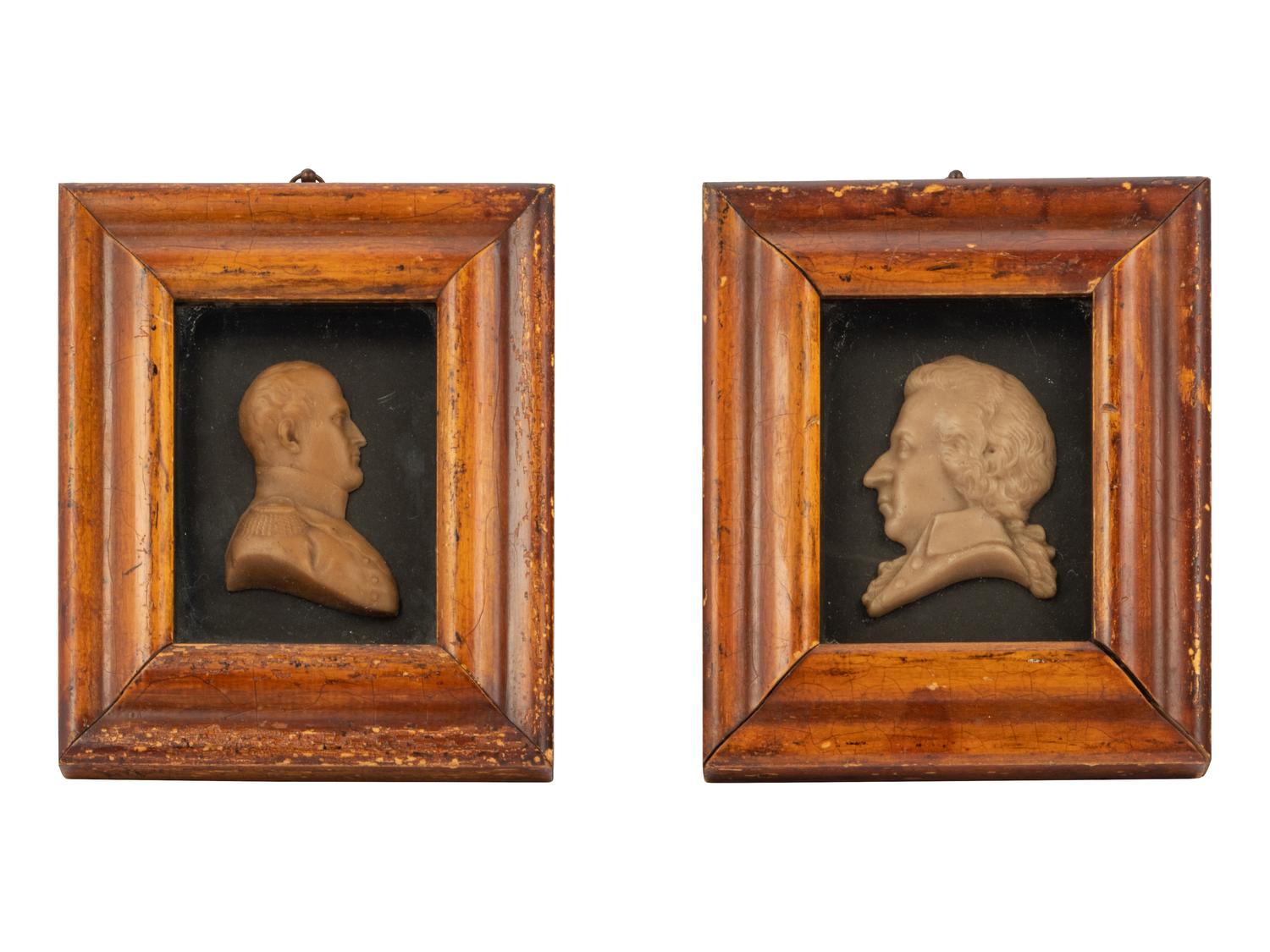 Two English Framed Wax Portraits
