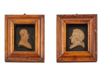 Two English Framed Wax Portraits