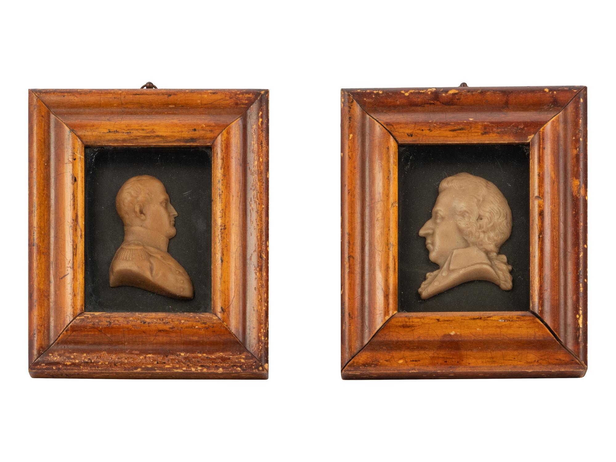 Two English Framed Wax Portraits