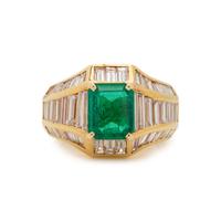 EMERALD AND DIAMOND RING
