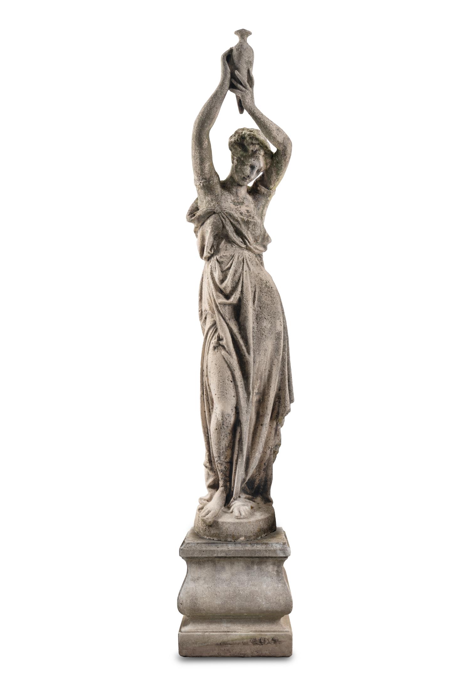 A Carved Limestone Garden Figure