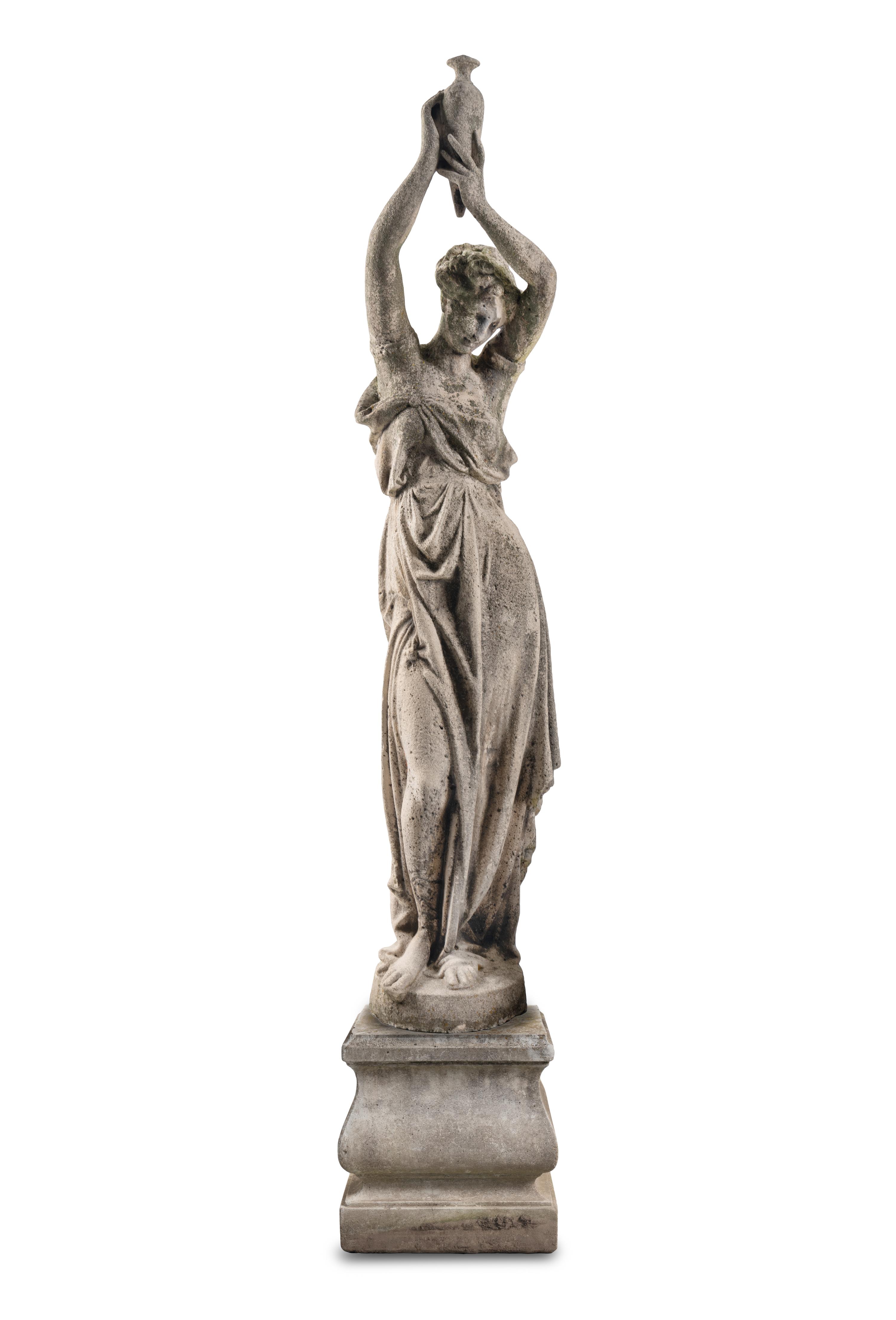 A Carved Limestone Garden Figure