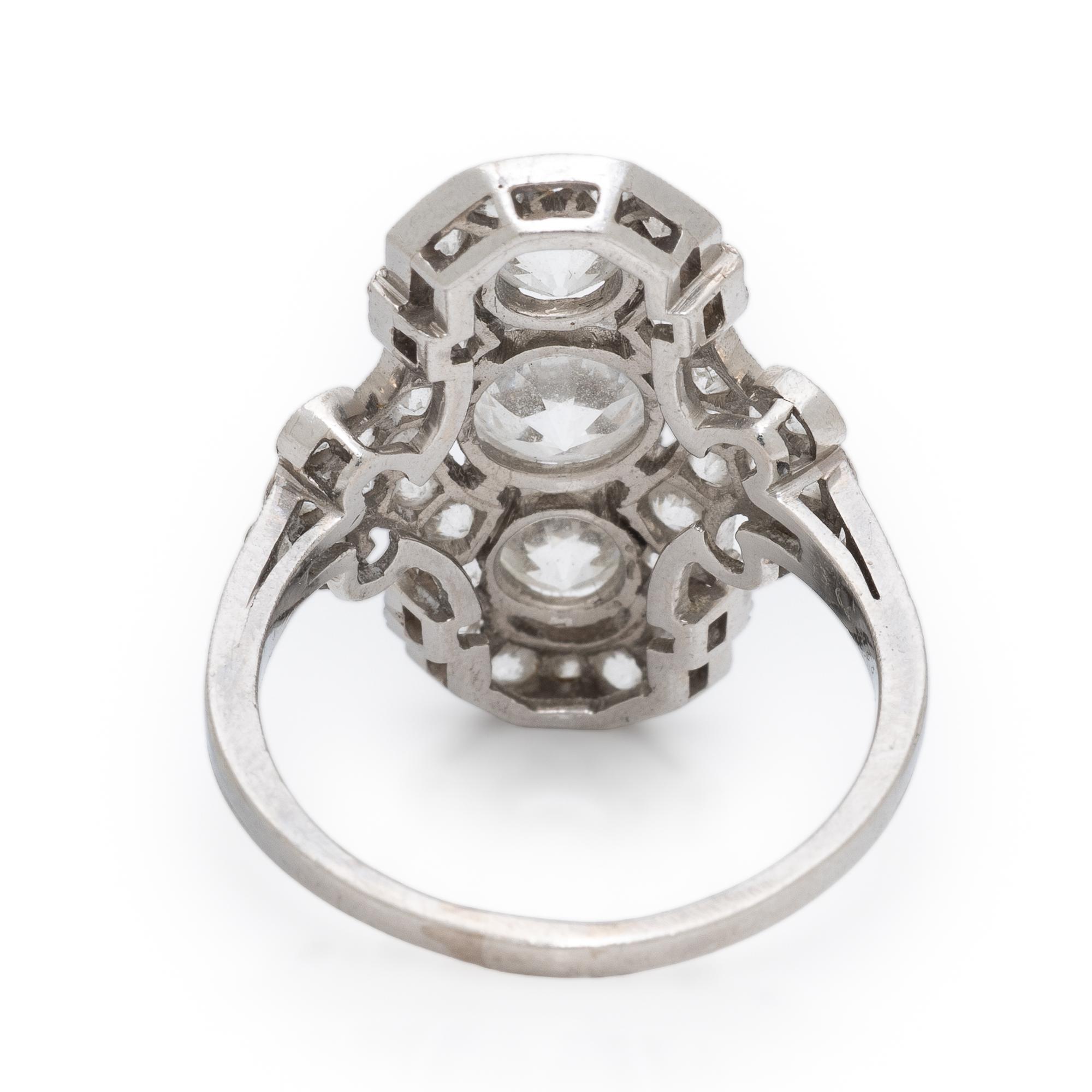 ANTIQUE, DIAMOND PLAQUE RING