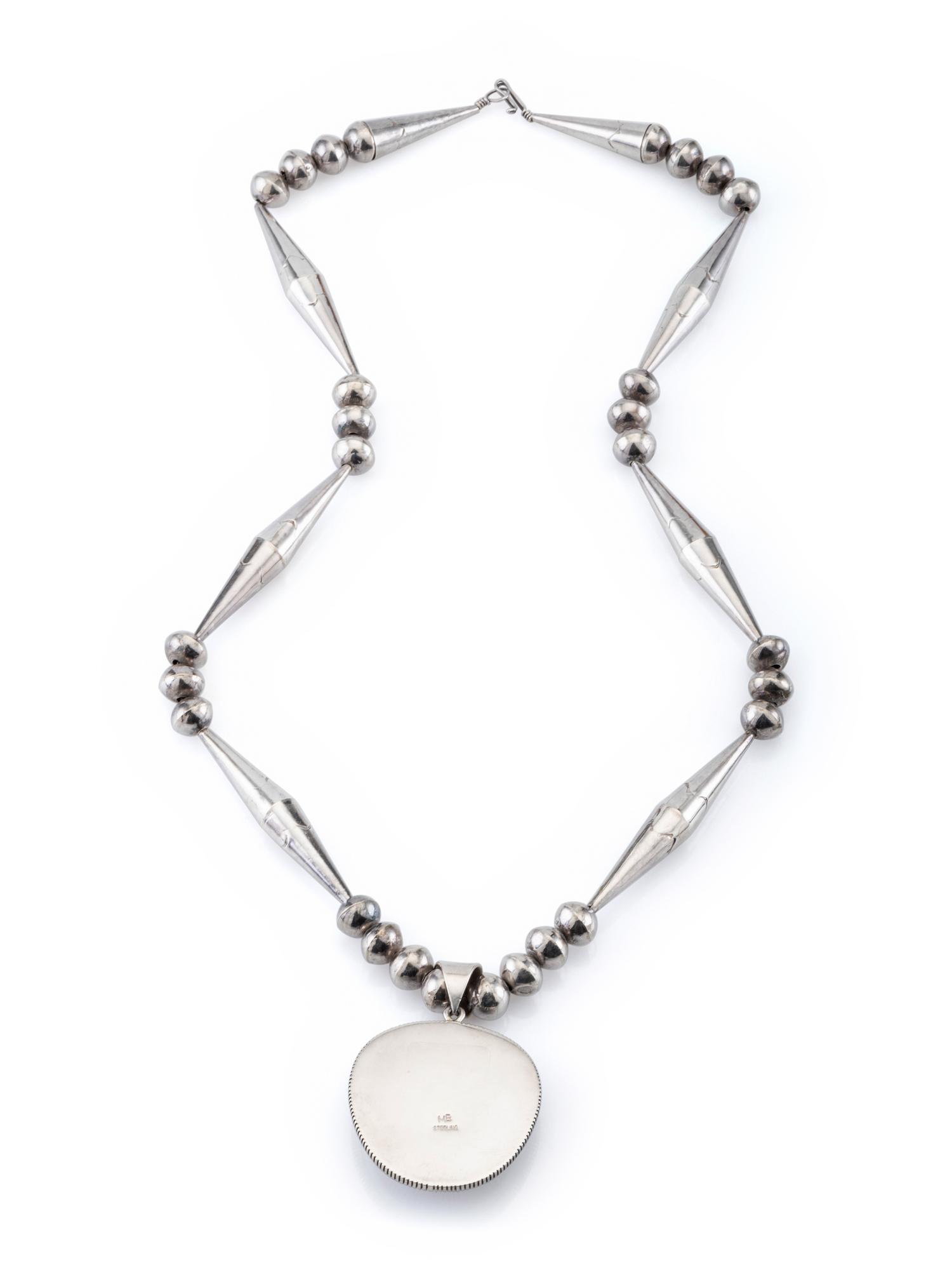 Sterling Silver and Lone Mountain Turquoise Necklace