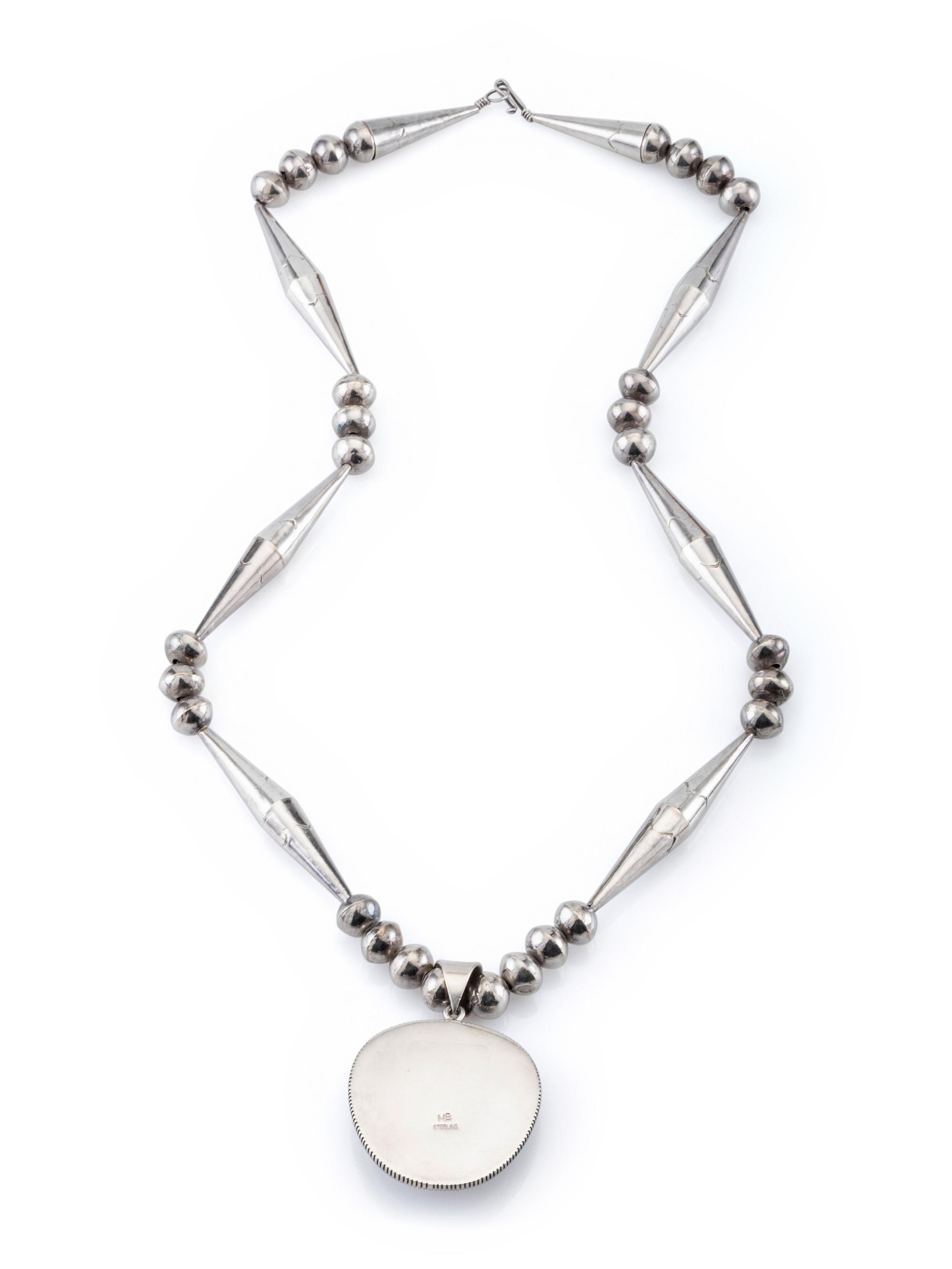 Sterling Silver and Lone Mountain Turquoise Necklace