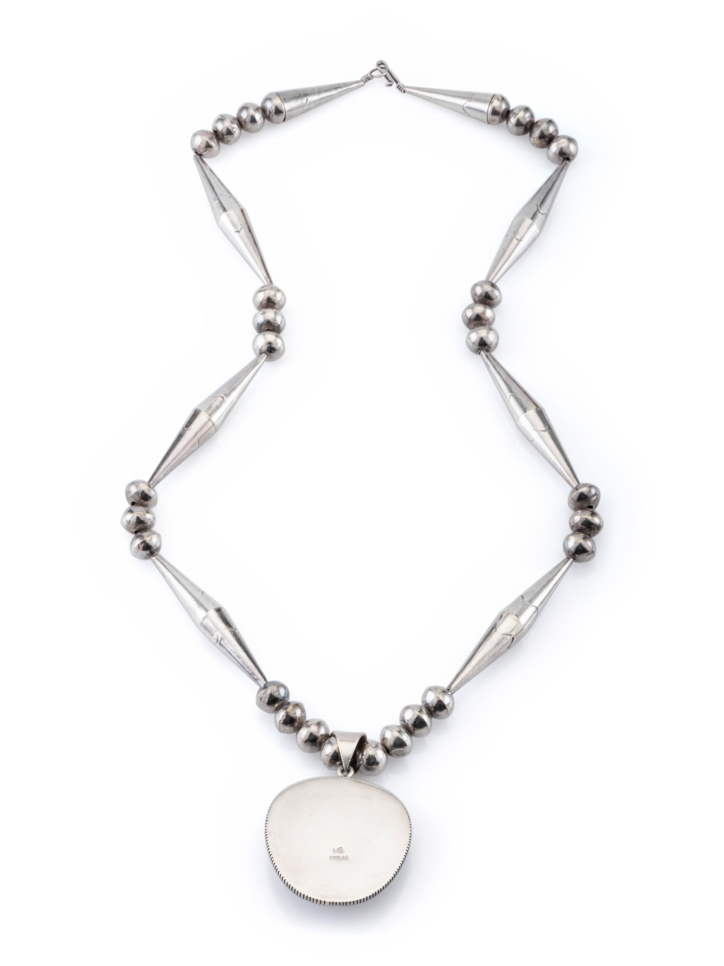 Sterling Silver and Lone Mountain Turquoise Necklace
