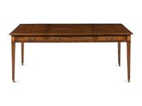 A Kittinger George III Style Satinwood Inlaid Mahogany Desk