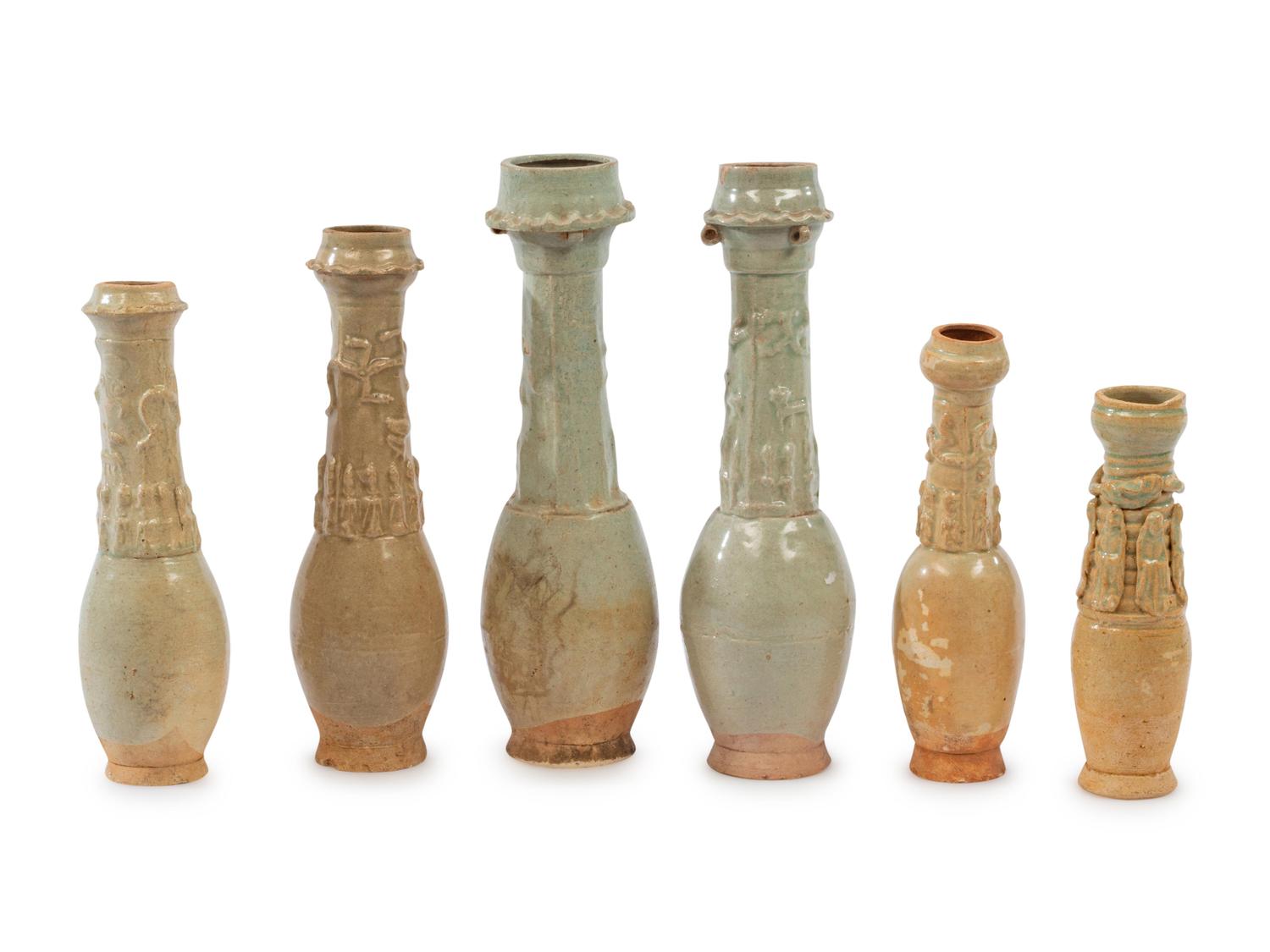Six Chinese Export Earthenware Funerary Vessels