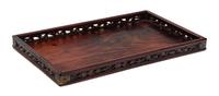 A Chinese Hardwood Rectangular Serving Tray Length 11 1/8 inches.