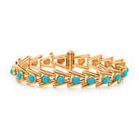 YELLOW GOLD AND TURQUOISE BRACELET