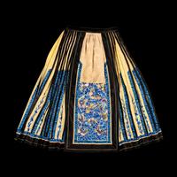 Two Chinese Embroidered Silk Skirts, 19th Century 清晚期 馬面裙兩件