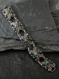 Mexican Silver and Turquoise Link Bracelet