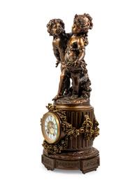An Ansonia Florida Gilt Metal Mantel Clock