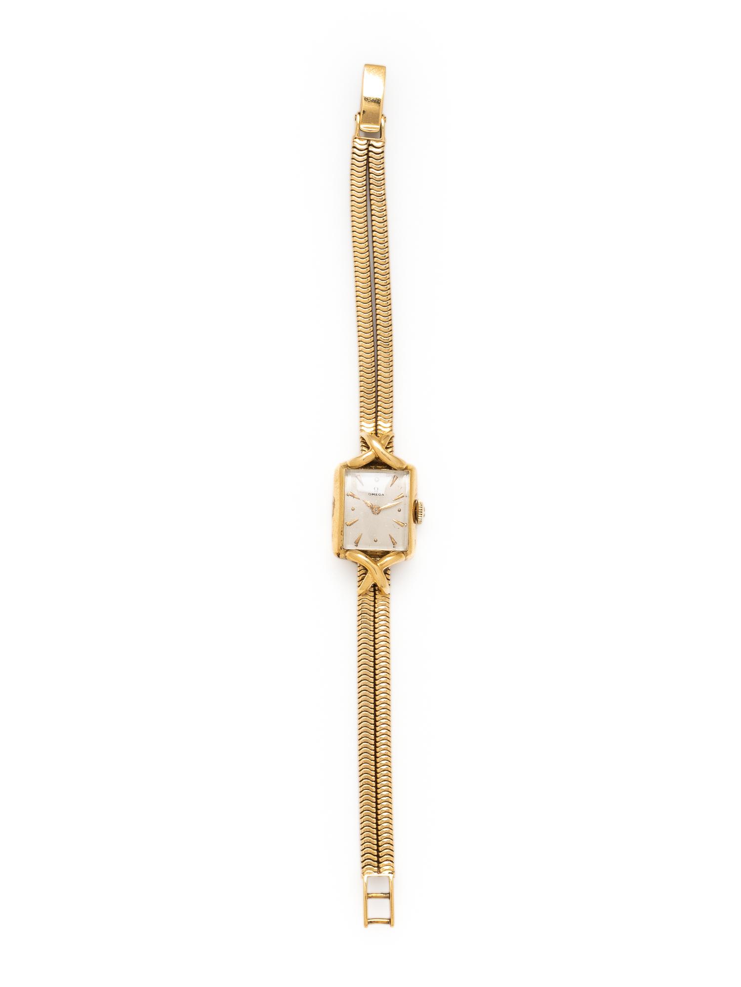 OMEGA, YELLOW GOLD WATCH