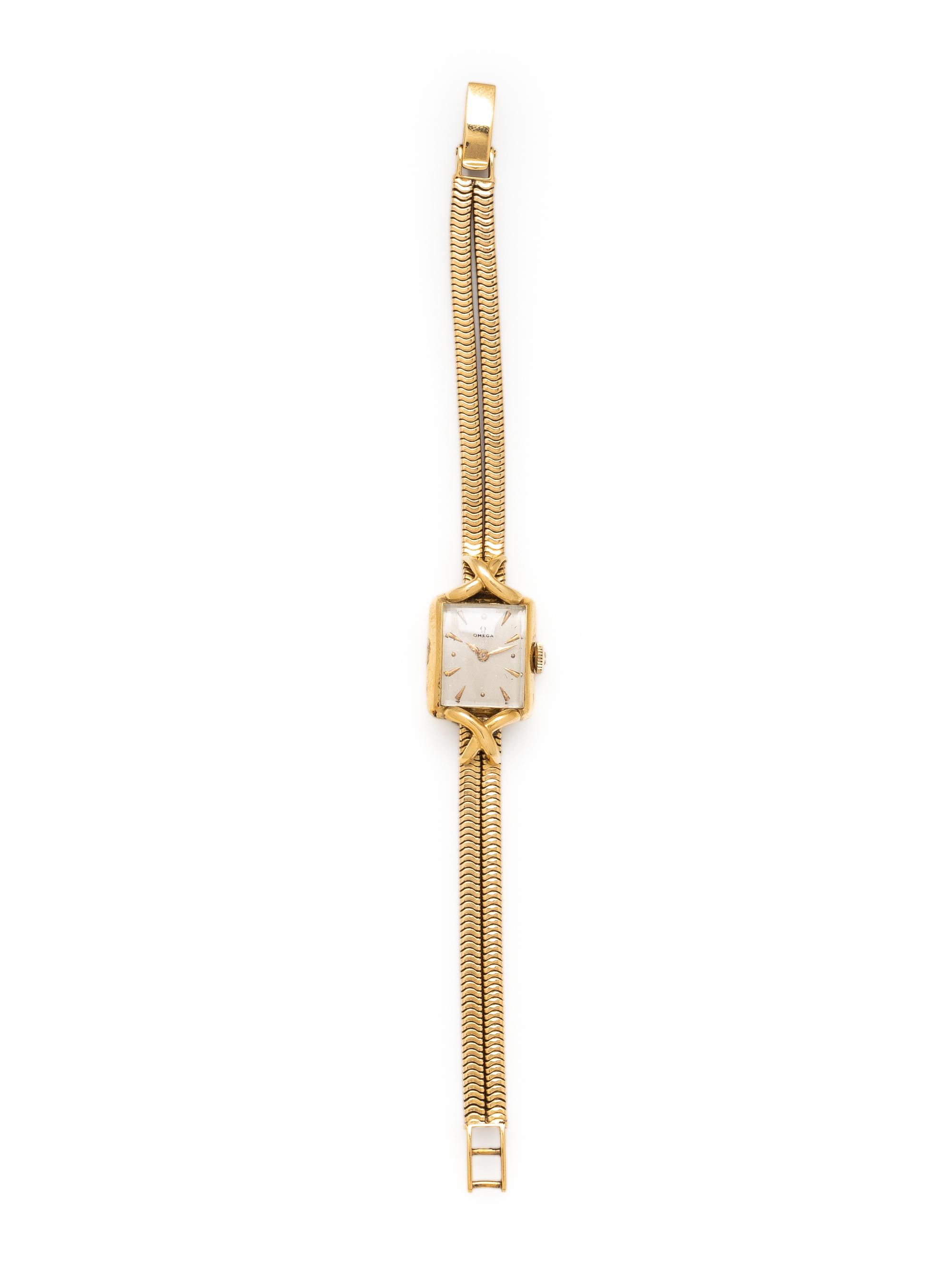 OMEGA, YELLOW GOLD WATCH