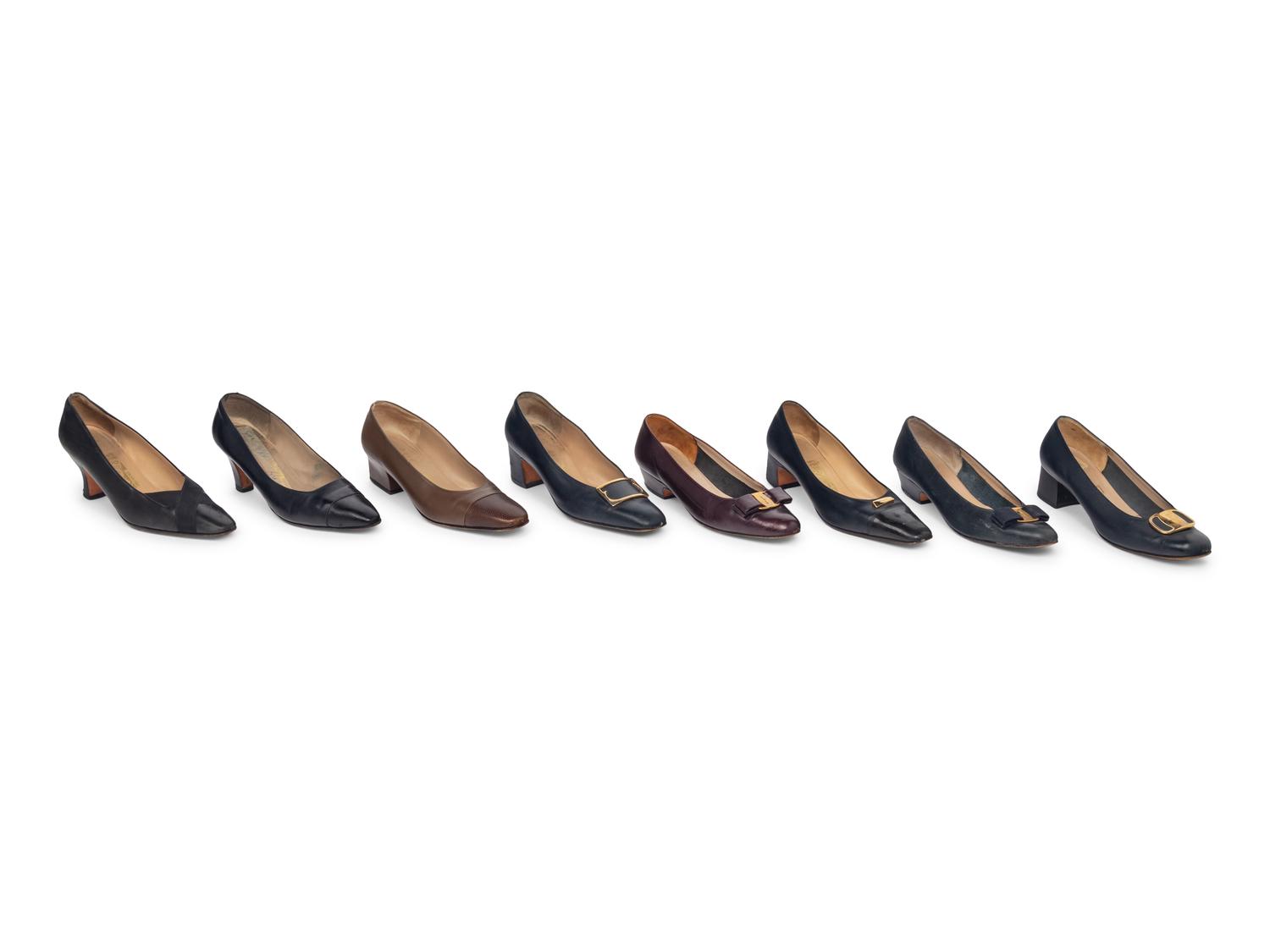 Eight Pairs of Ferragamo Shoes