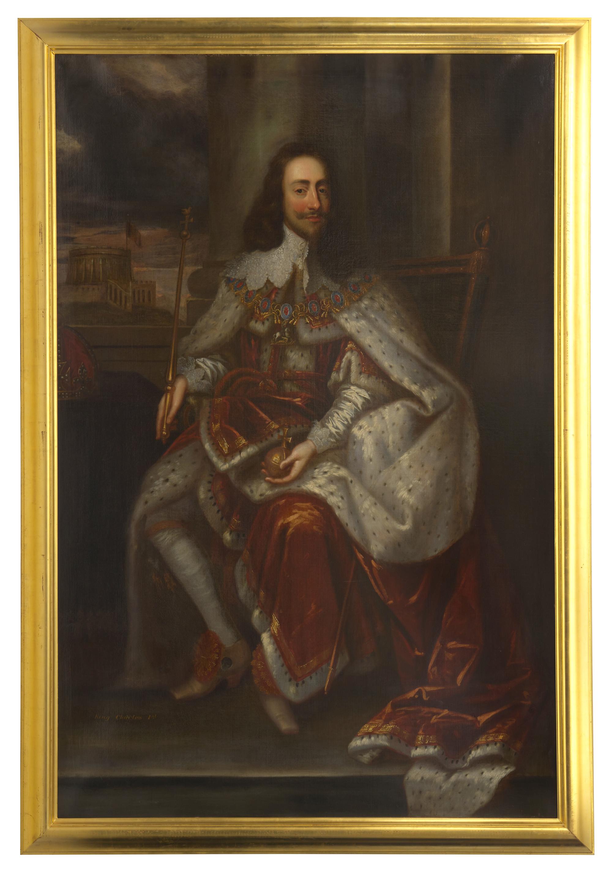 Portrait of Charles I Seated on the Throne, Holding the Orb and Royal Scepter, Full Length