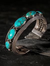 Navajo Silver and Turquoise Cuff Bracelet
