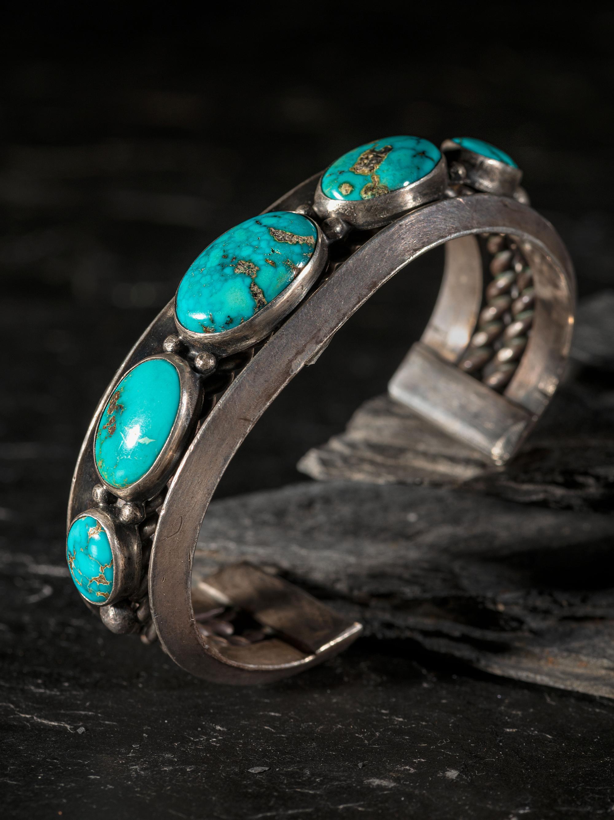 Navajo Silver and Turquoise Cuff Bracelet