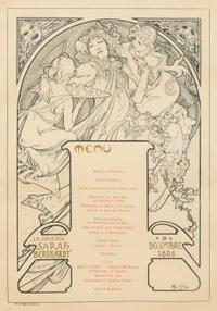 After Alphonse Mucha, (Czech 1860-1939), Menu pour La Journee Sarah Bernhardt, 9 decembre 1896, 1896