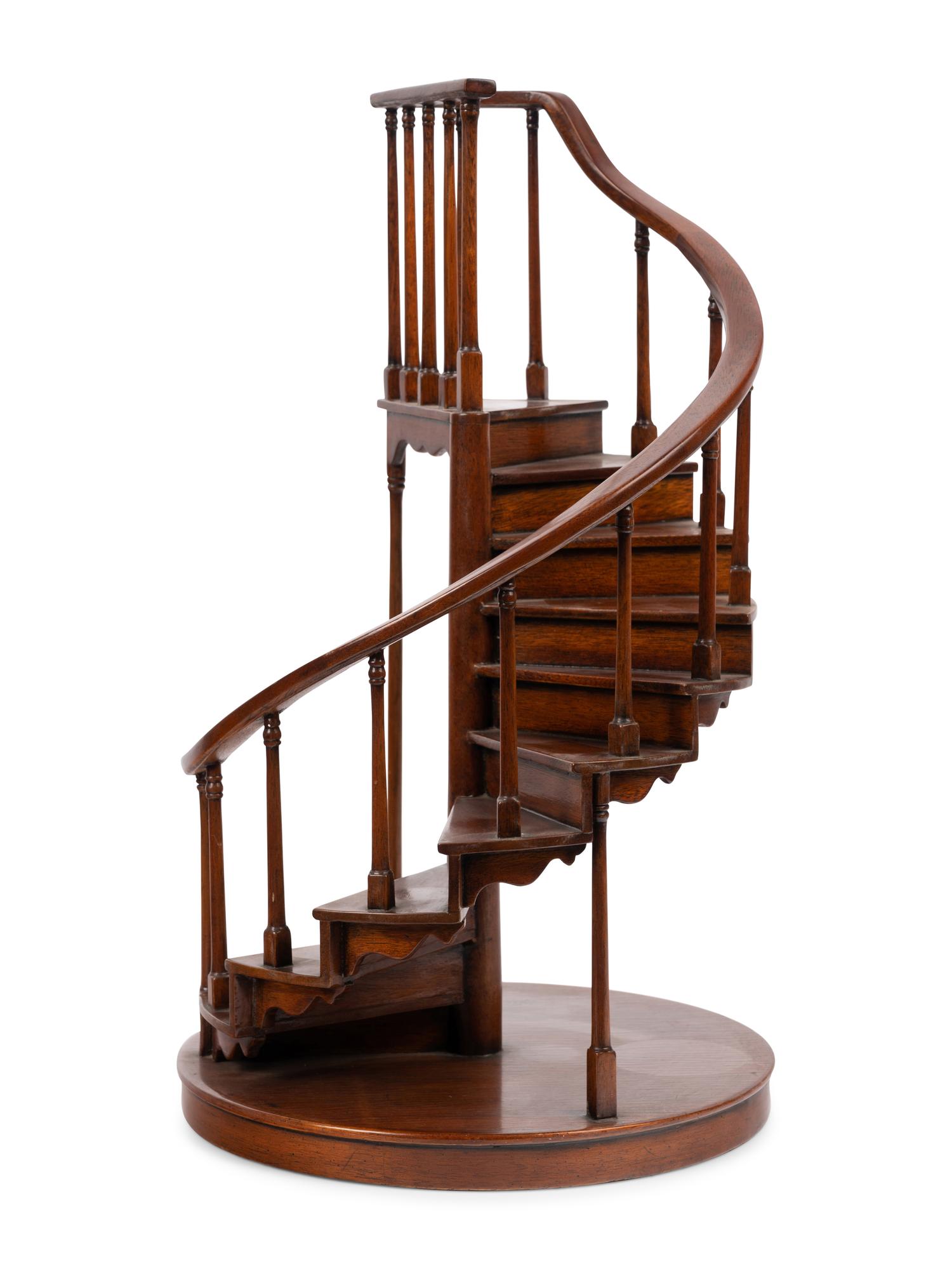 An English Mahogany Staircase Model