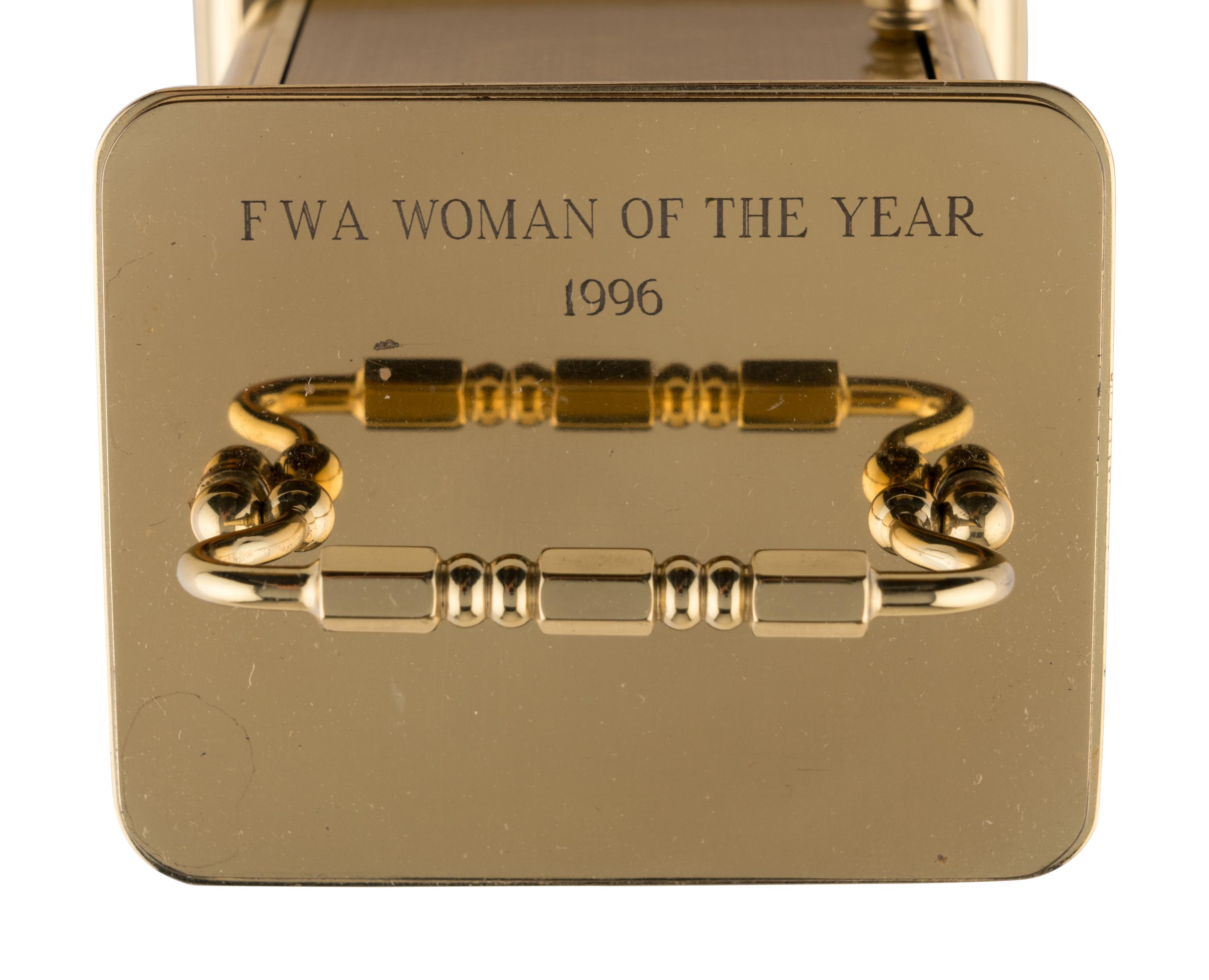A Tiffany and Co. Brass Presentation Carriage Clock