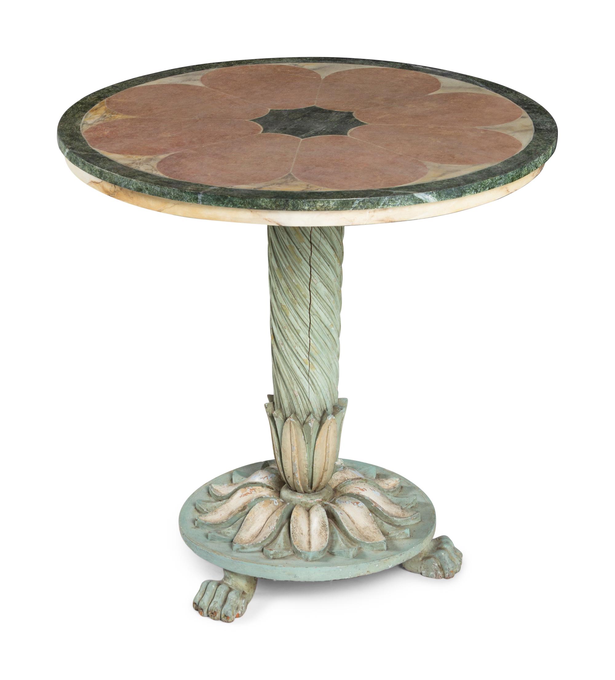 A Continental Painted Side Table