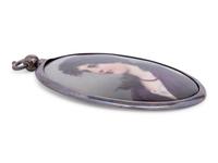 A Continental Silver-Framed Porcelain Plaque