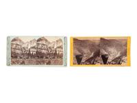 [WESTERN AMERICANA]. HART & BIERSTADT, photographers. A group of 7 stereoviews, incl. railroad and landscape scenes.