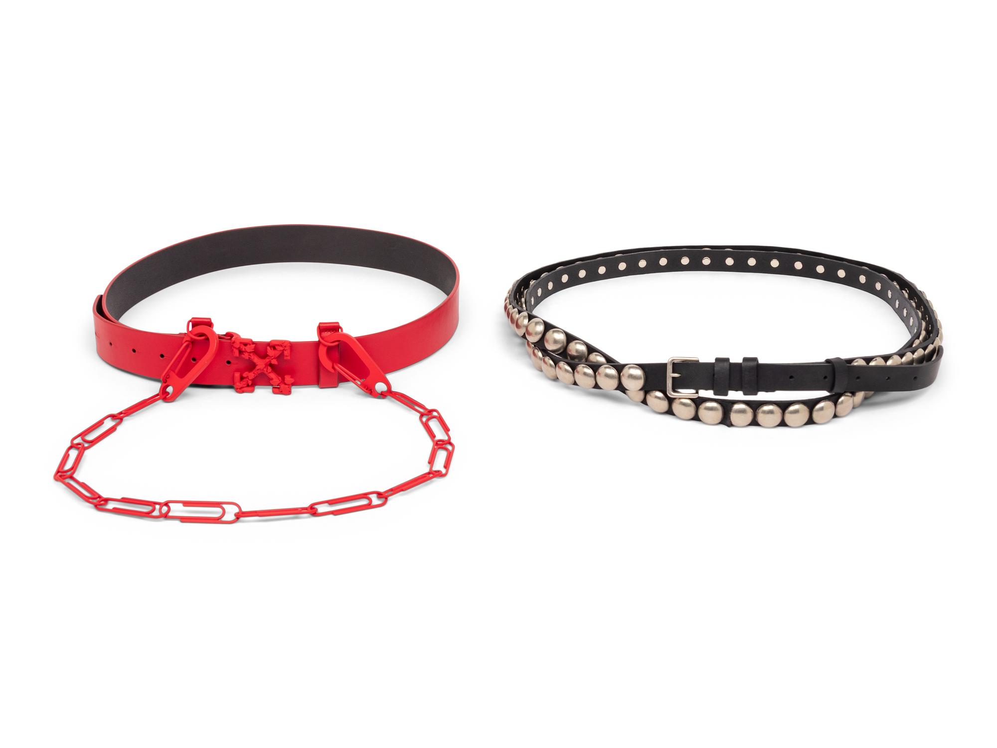 ANN DEMEULEMEESTER & OFF-WHITE, TWO DESIGNER BELTS