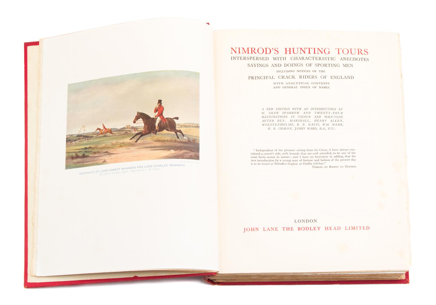 APPERLEY, Charles "Nimrod" (1777-1843). Nimrod's Hunting Tours.