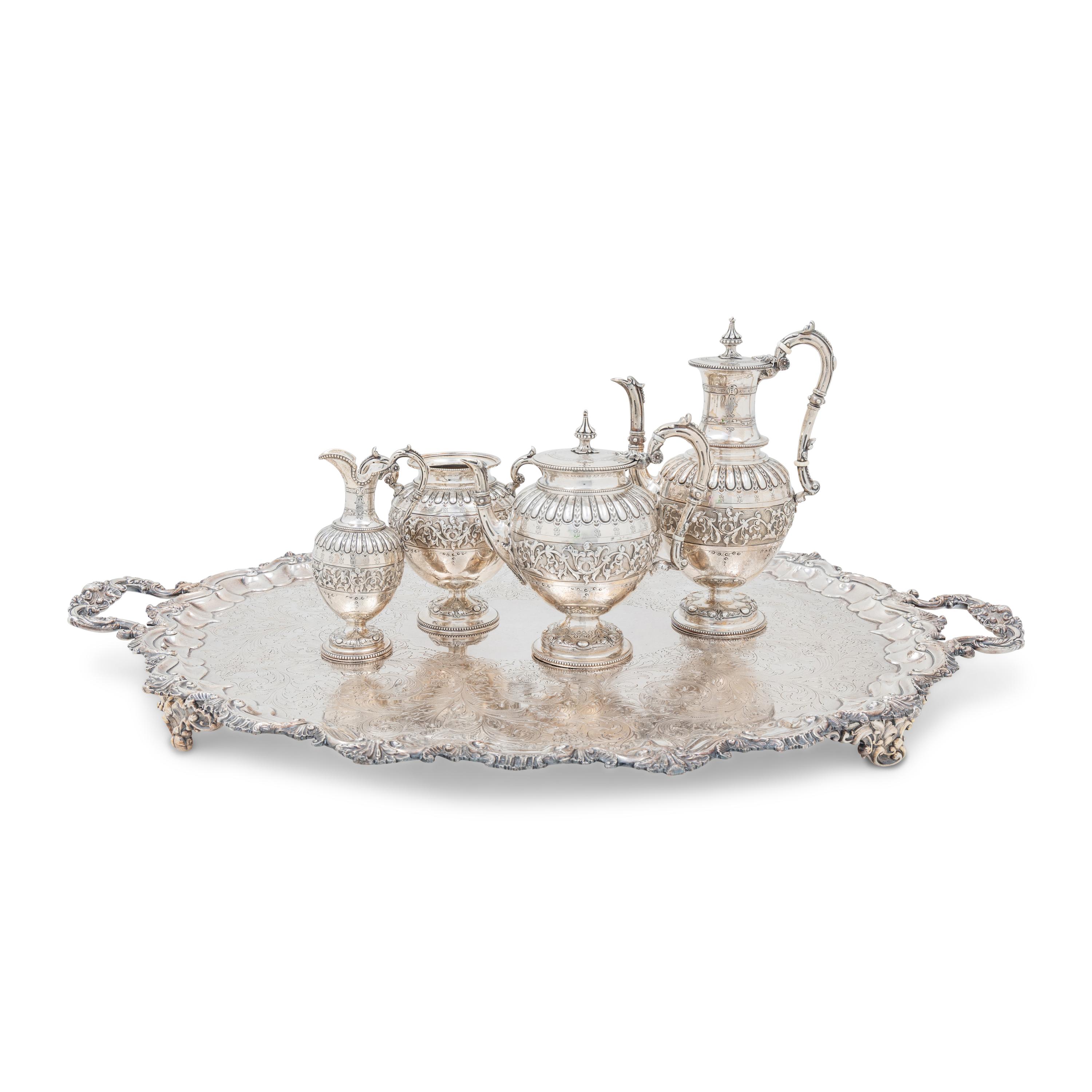 A Victorian Silver Four-Piece Tea and Coffee Service