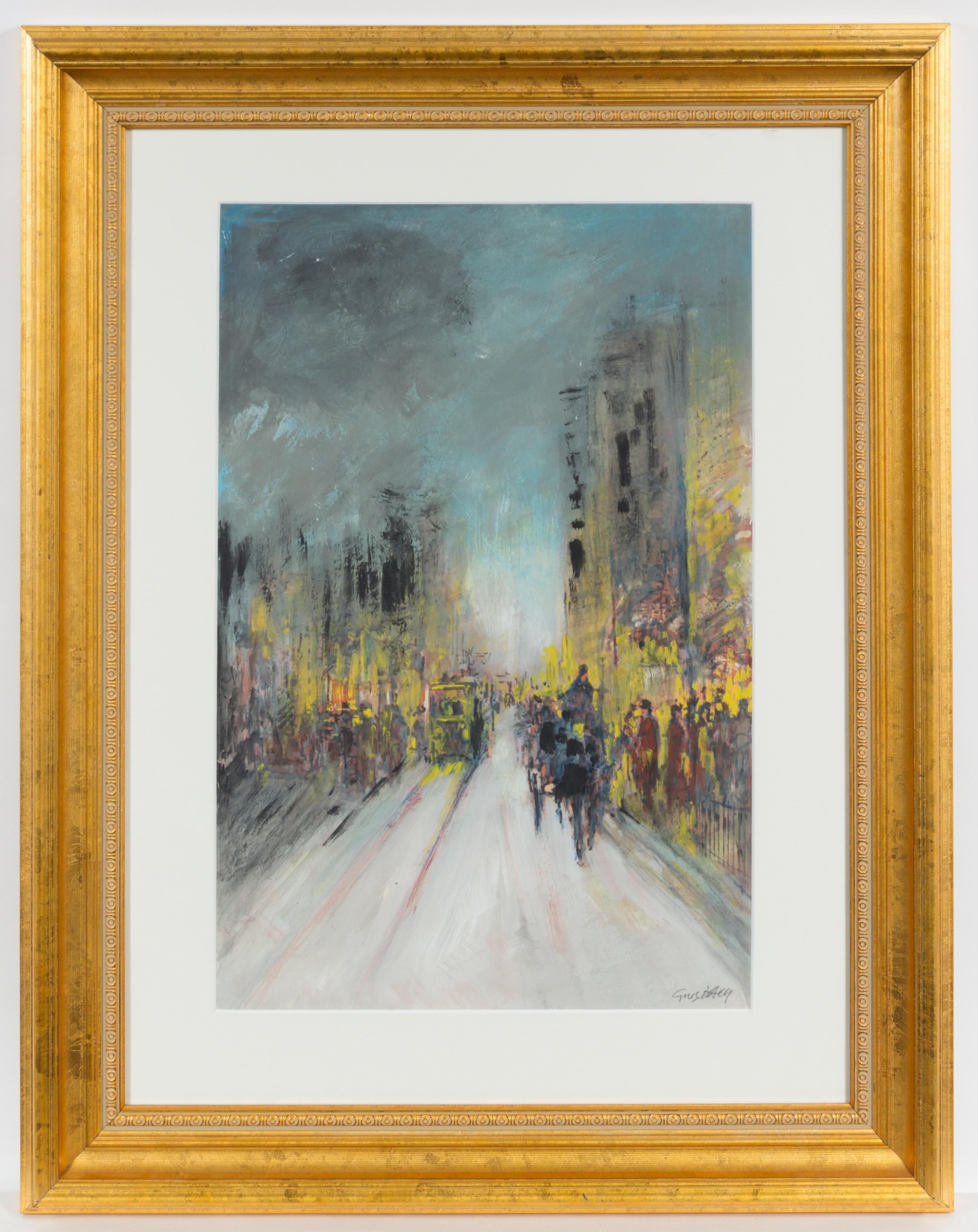 Giuseppe Bacci, (Italian, b. 1921), Gente sulla boulevard and Boulevard alla notte (two works)