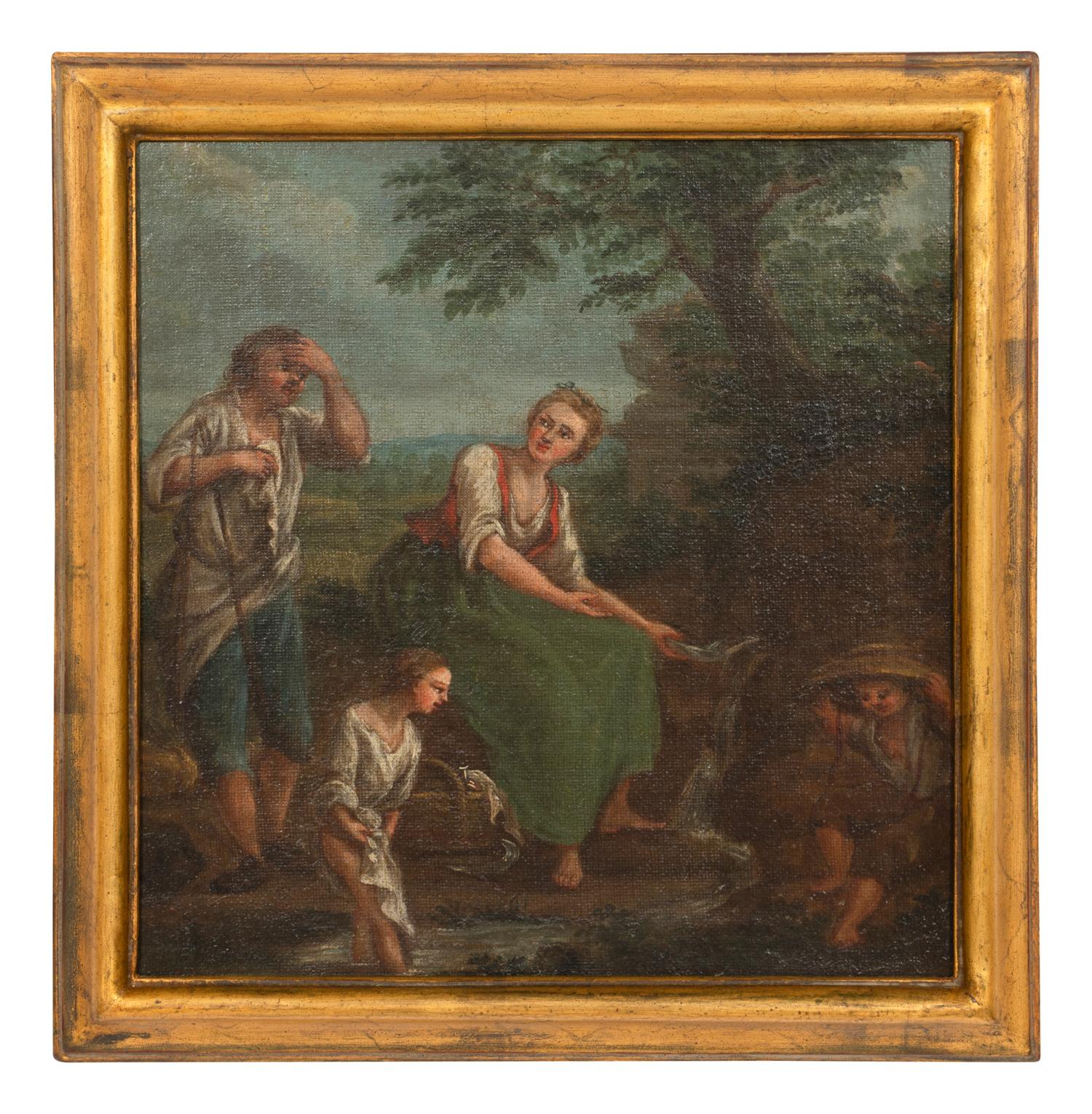 Pastoral Scenes with Figures (a set of four works)