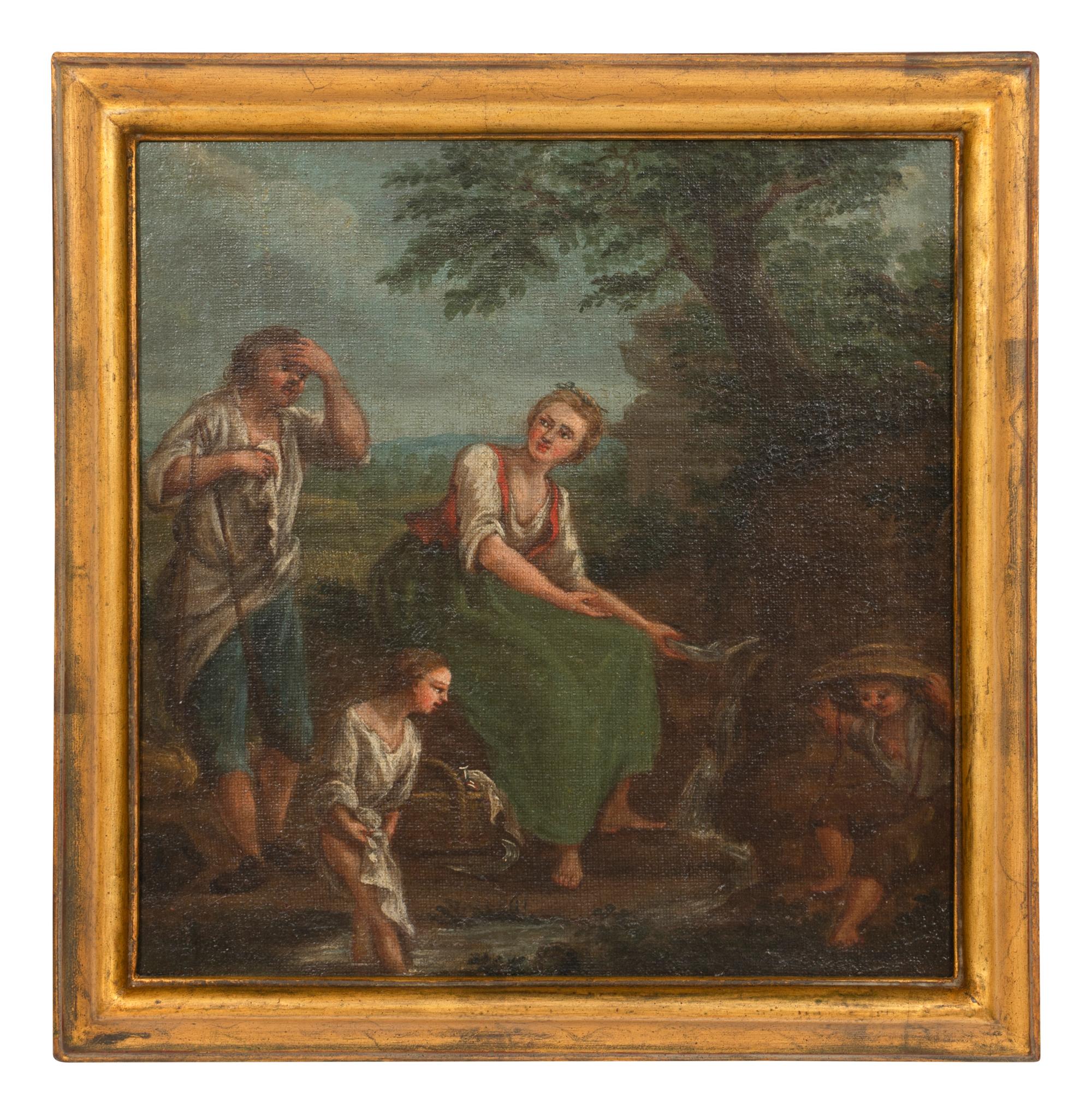 Pastoral Scenes with Figures (a set of four works)