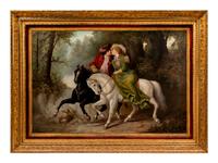 Courting Couple on Horseback