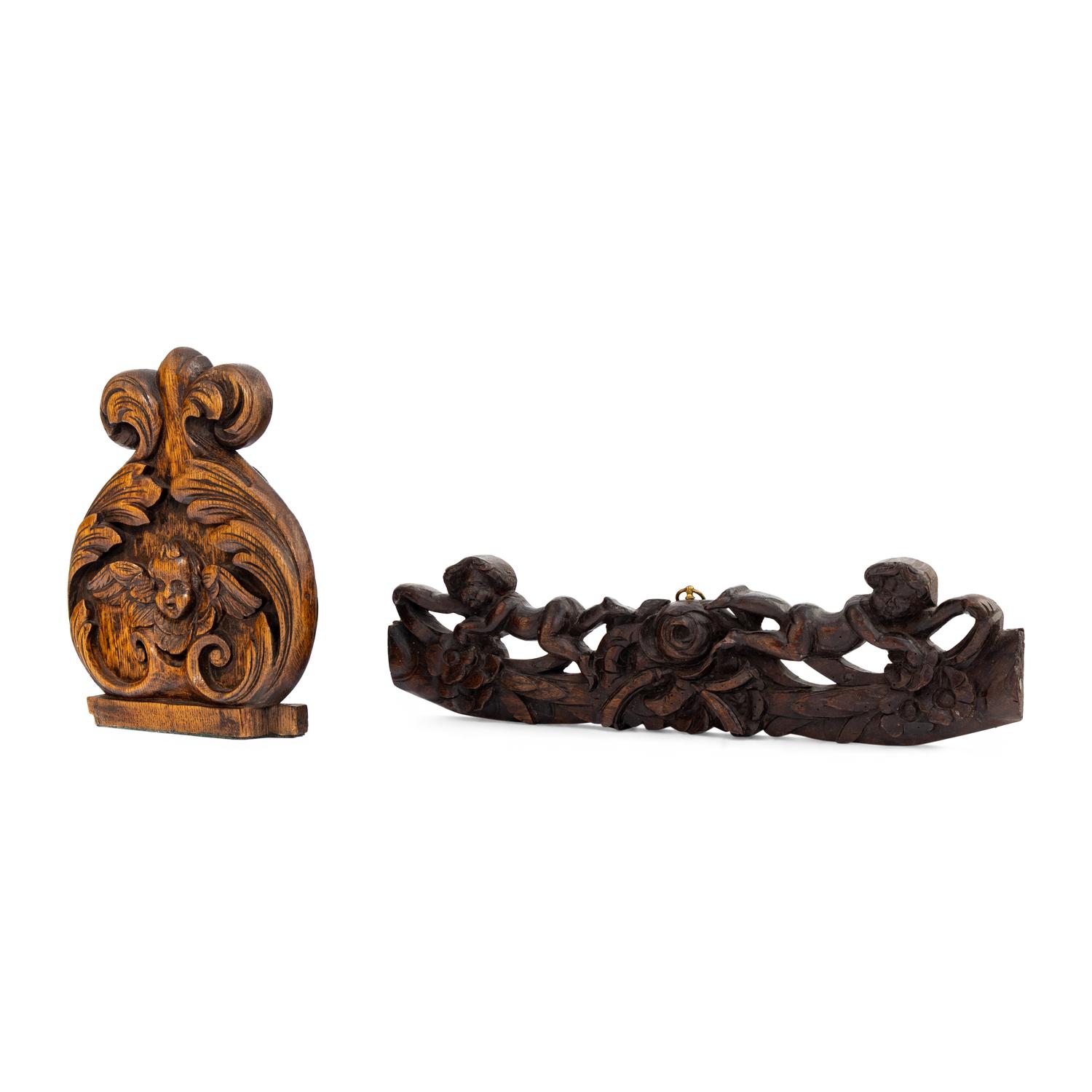 Two English Carved Wood Articles