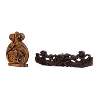 Two English Carved Wood Articles