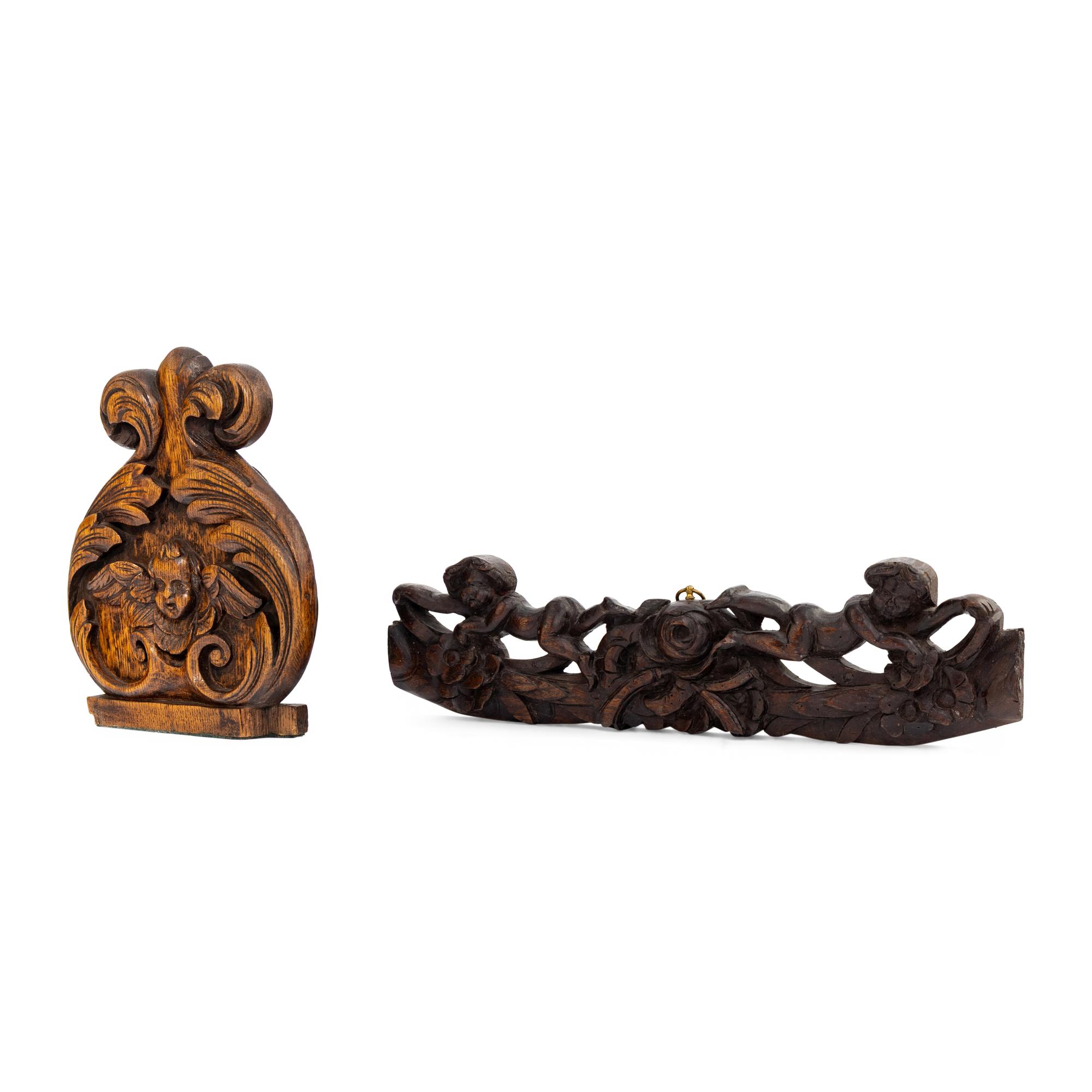 Two English Carved Wood Articles