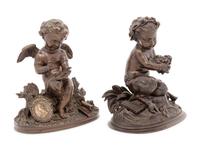 A Pair of French Bronze Figures of Putti